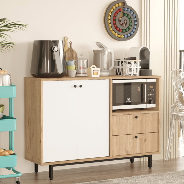 Hanah Home RE2-SW Armario Multiusos Roble y Blanco
